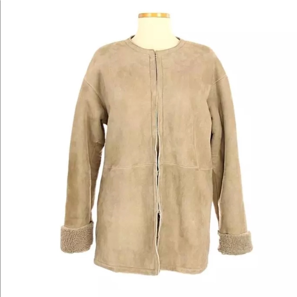 J Crew Collection Shearling Reversible Coat NEW - Picture 4 of 5